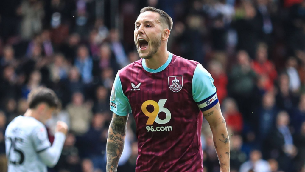 Possible West Brom target Josh Brownhill celebrates a goal during his time at Burnley.