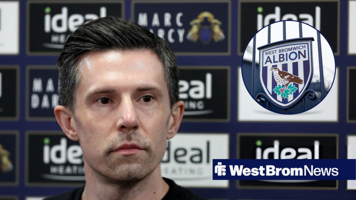 Andrew Nestor stood alongside a circle inset of the West Brom badge.