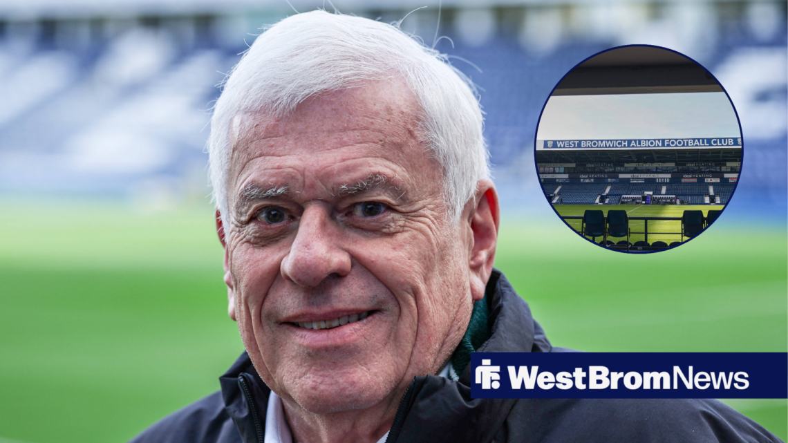 Peter Ridsdale with the Hawthorns to the right