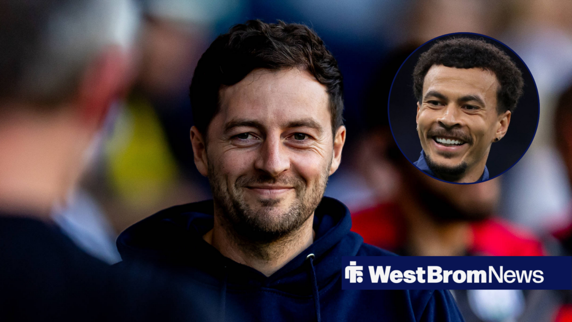 West Brom manager Ryan Mason and Dele Alli