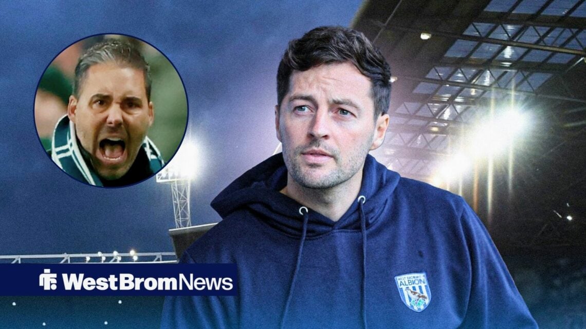 West Brom manager Ryan Mason and Leicester boss Marti Cifuentes in circular inset