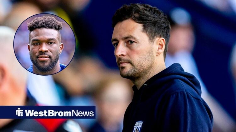 West Brom manager Ryan Mason and Daryl Dike in circular inset