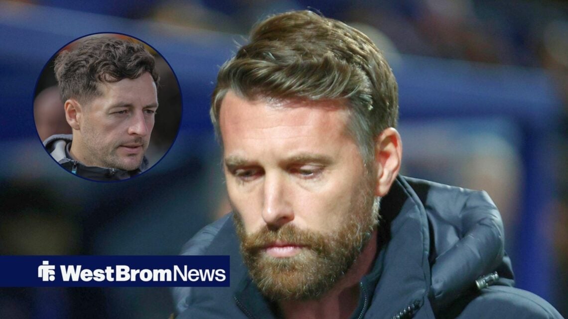 West Brom manager Ryan Mason in circular inset and Middlesbrough manager Rob Edwards