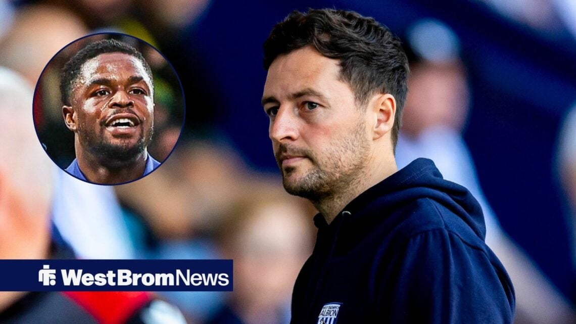 West Brom manager Ryan Mason and Josh Maja in circular inset