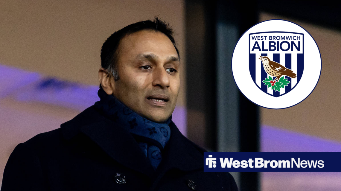 West Brom badge in circular inset and Shilen Patel