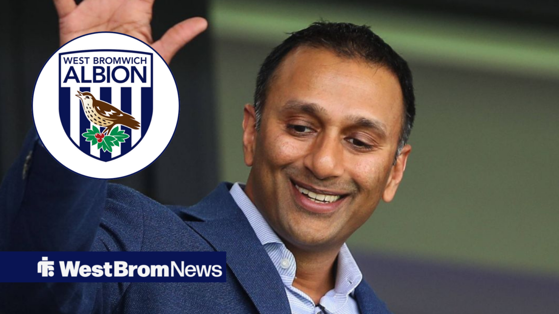 West Brom badge in circular inset and Shilen Patel