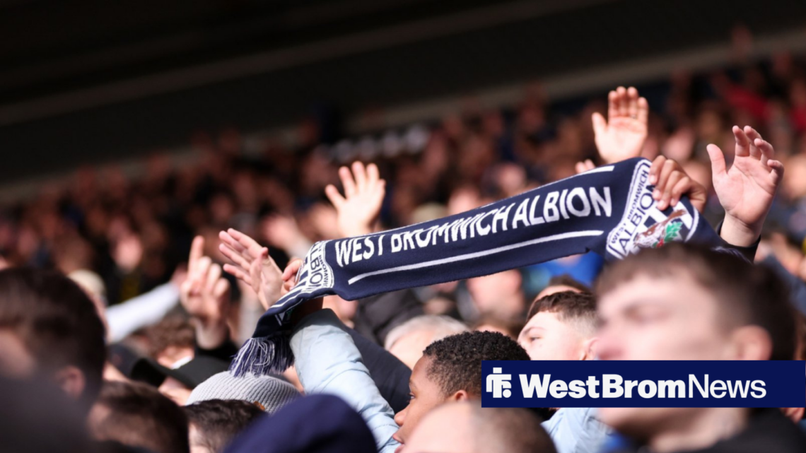West Brom fans cheering their team on from the stands