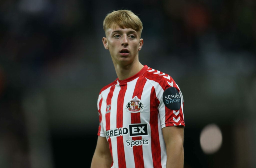 Ex-Sunderland winger Tom Watson stares into the distance during a game.