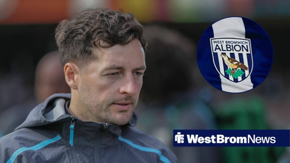 Ryan Mason with an inset of the West Brom logo on the right