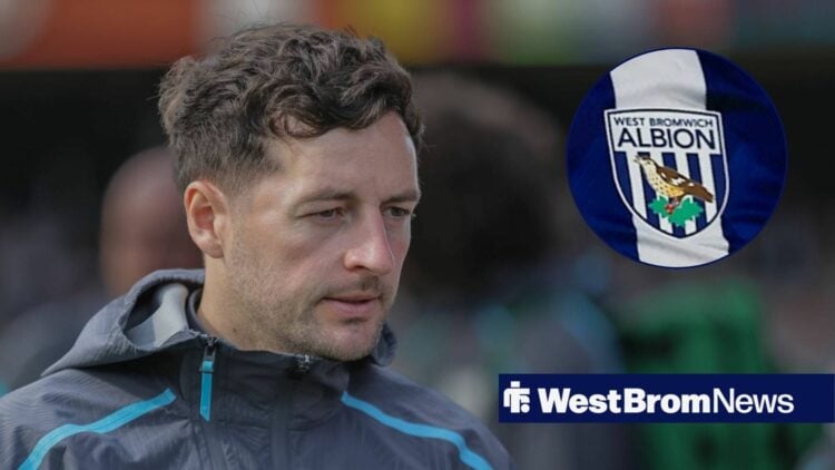 Ryan Mason with an inset of the West Brom logo on the right