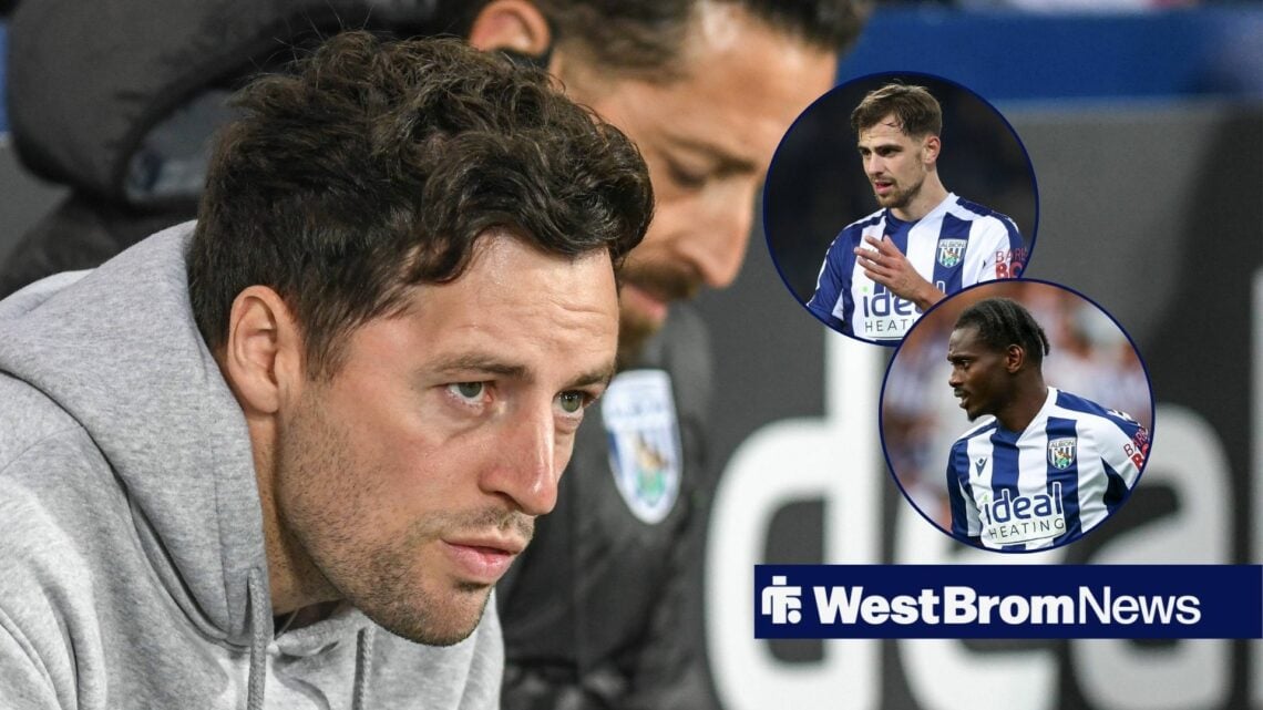 Ryan Mason looking at Jayson Molumby and Ousmane Diakite.