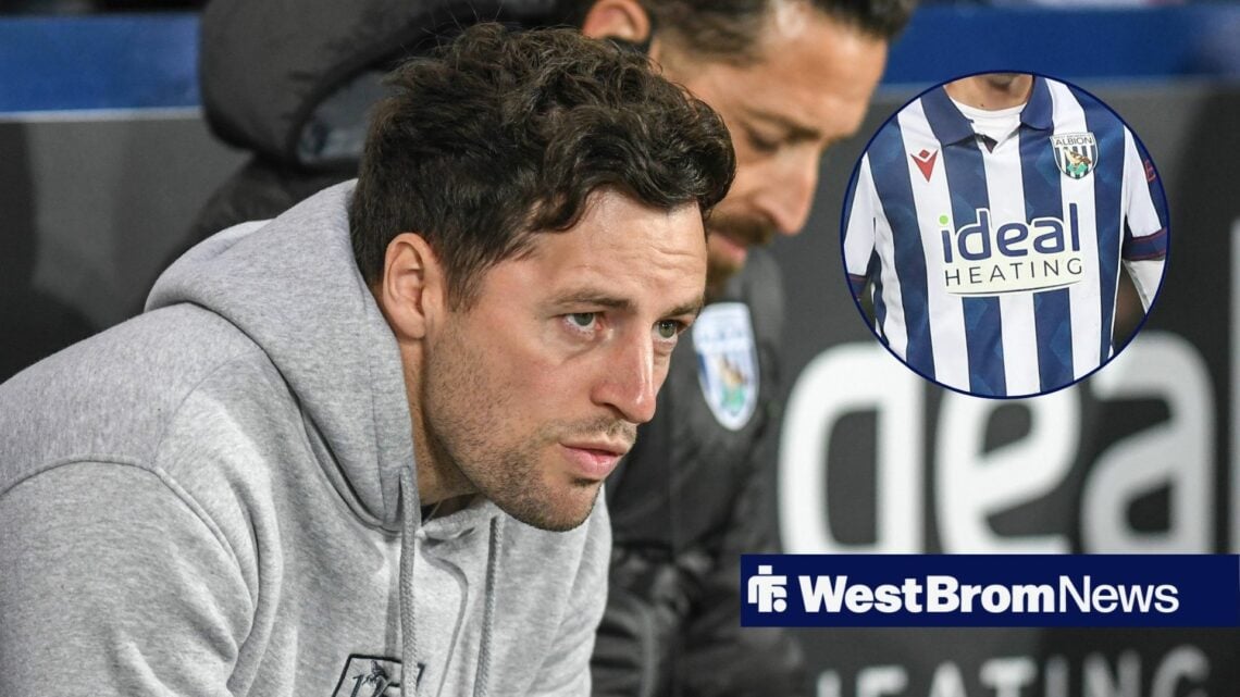 Ryan Mason looking at an unidentified West Brom player.
