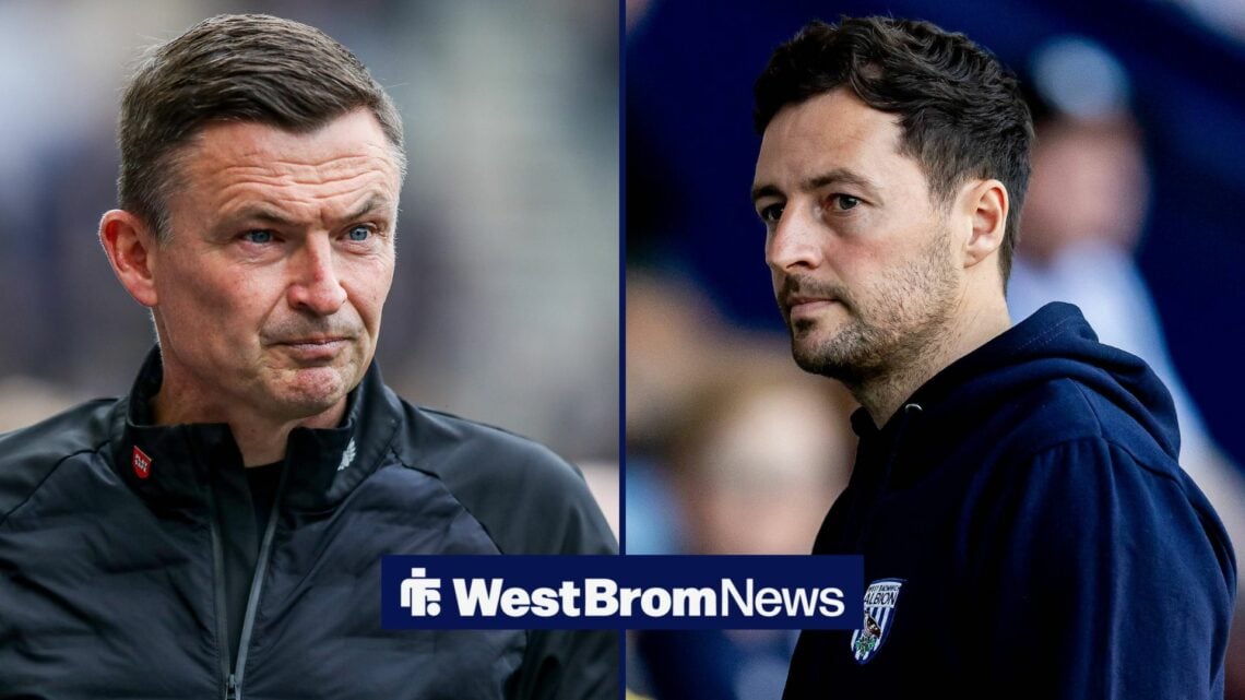 Ryan Mason watches on with Paul Heckinbottom unhappy in split image