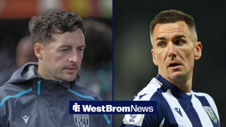 Ryan Mason and Jed Wallace looking serious at each other.