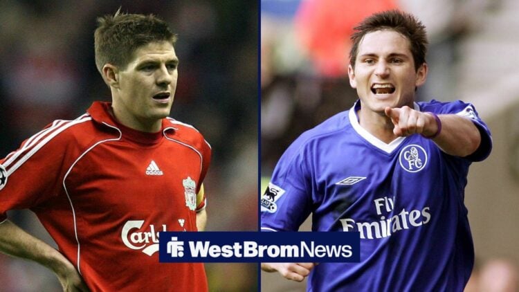 Steven Gerrard and Frank Lampard in their playing days at Liverpool and Chelsea, respectively.