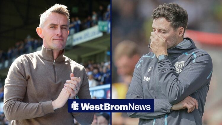 Ipswich Town boss Kieran McKenna in a side-by-side image with Ryan Mason