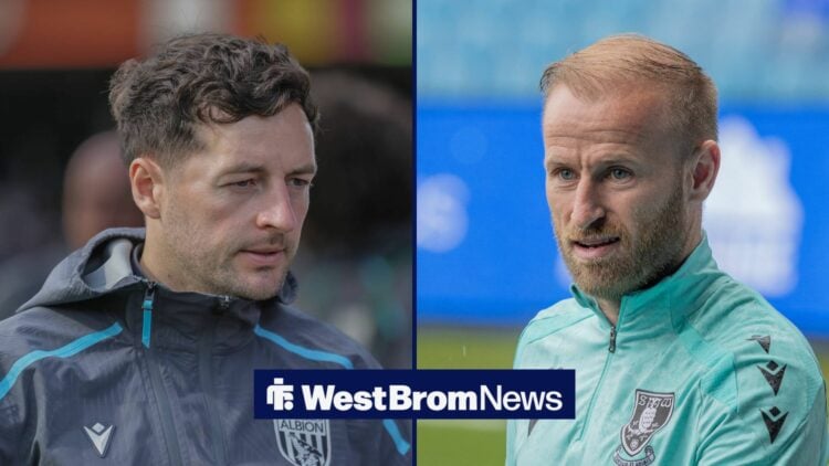 Ryan Mason and Barry Bannan looking at each other with a serious look.