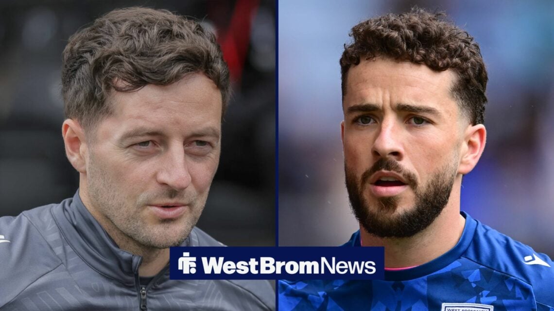 Ryan Mason smirking in the direction of Mikey Johnston.