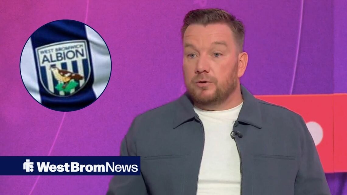 Jamie O'Hara looking baffled, West Brom badge in inset.