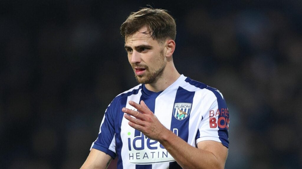 West Brom star Jayson Molumby looking determined