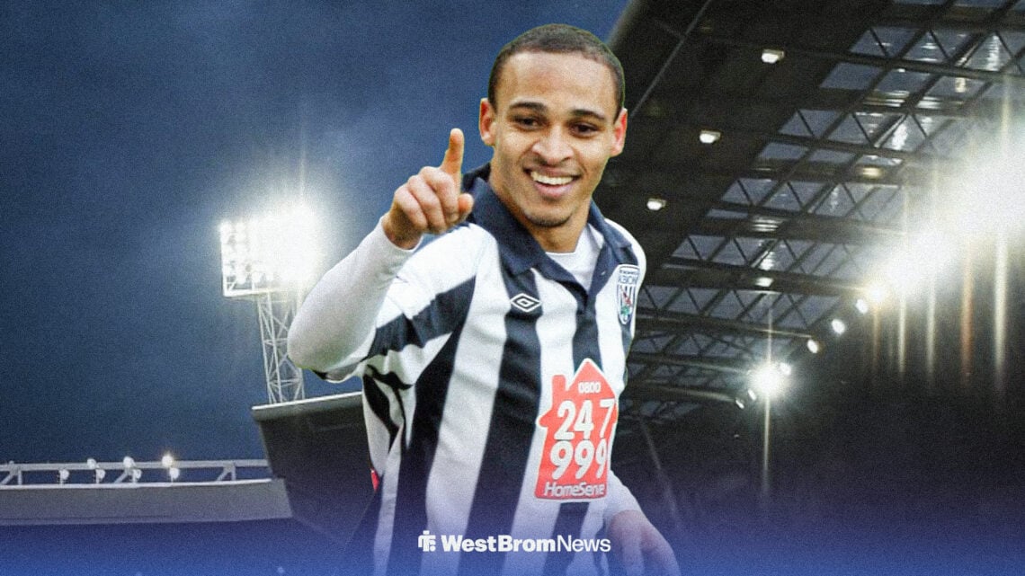 Peter Odemwingie in front of the Hawthorns