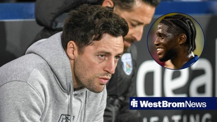 West Brom manager Ryan Mason and Samuel Iling-Junior in circular inset