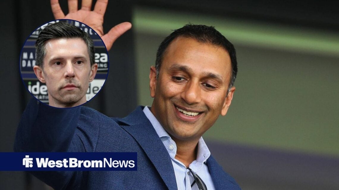 West Brom chairman Shilen Patel and Andrew Nestor in circular inset