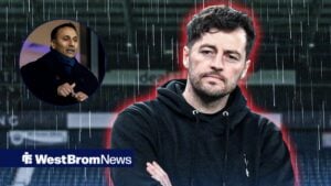 Ryan Mason looking sad in rain with Shilen Patel in a circle frame