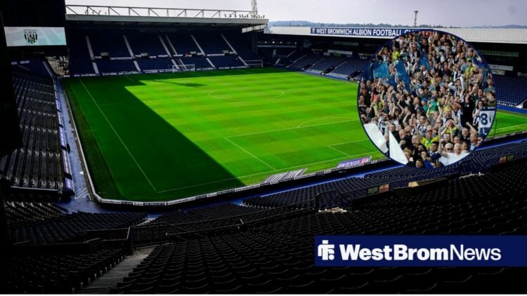 The Hawthorns with West Brom fans in circle