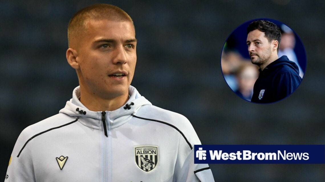 Alfie Gilchrist looking on with Ryan Mason in frame