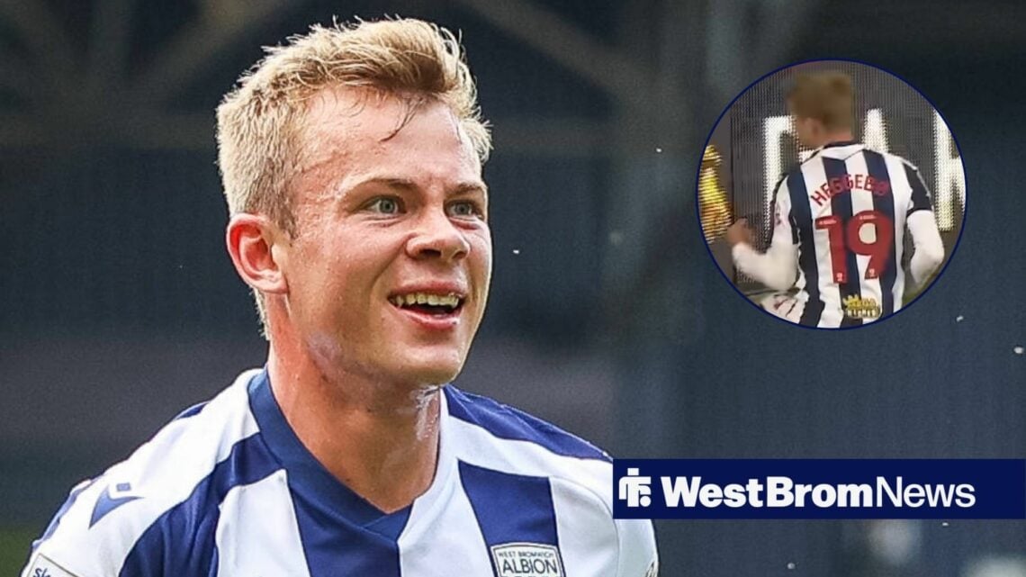 Aune Heggebo smiling looking forward to a circle inset of Aune Heggebo celebrating for West Brom against Oxford United