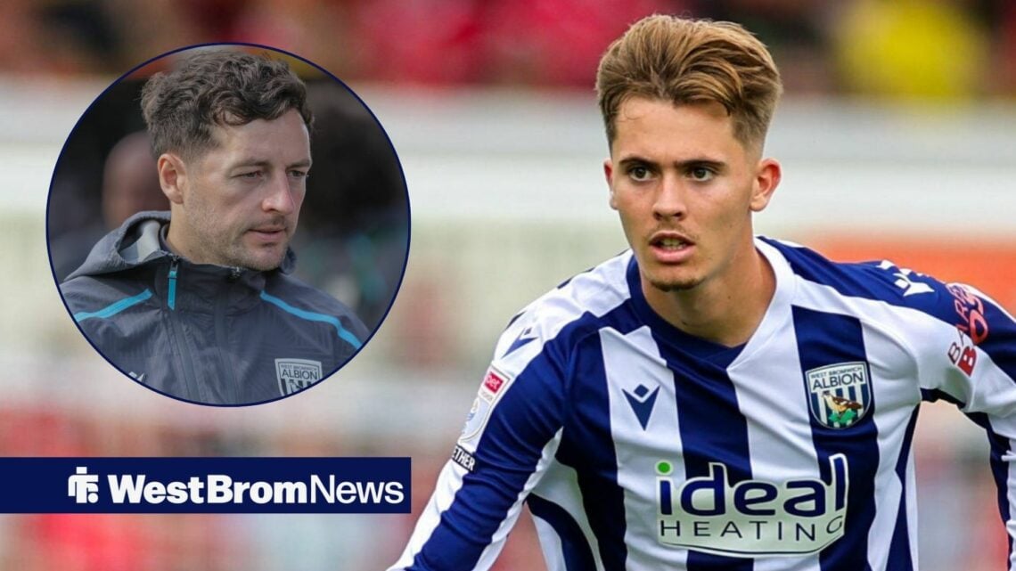 Ryan Mason looking serious in the direction of West Brom's Isaac Price.