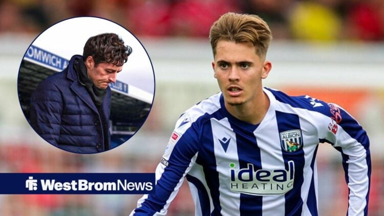 Ryan Mason has his head down while Isaac Price looks in his direction.