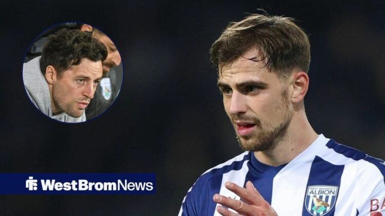 Jayson Molumby alongside a circle inset of Ryan Mason.