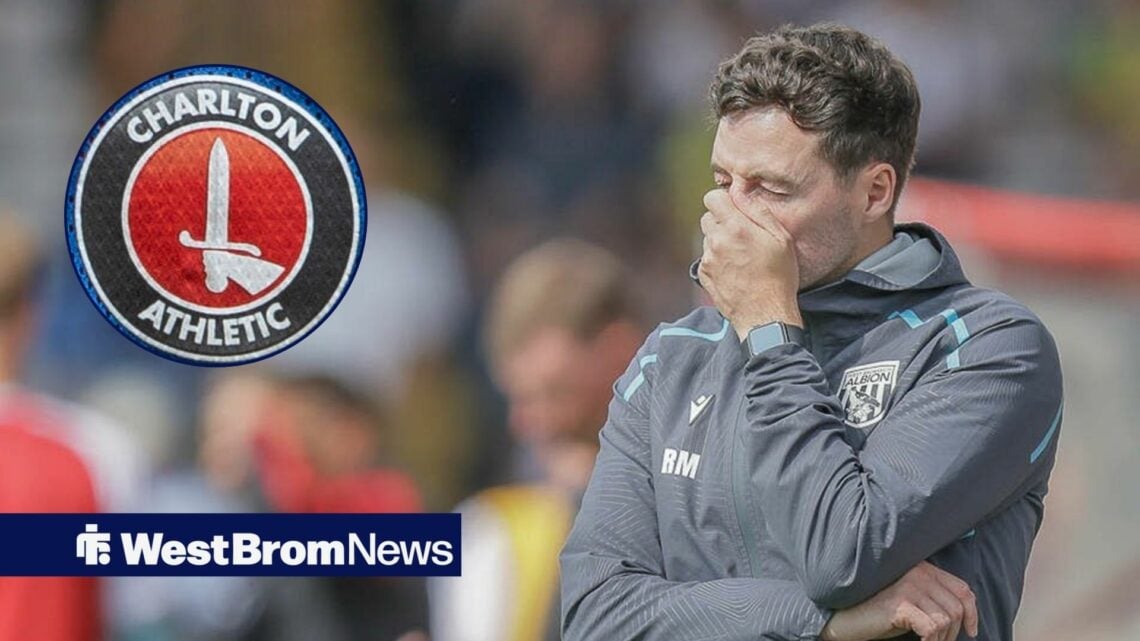 Ryan Mason with hands on face with Charlton badge in circle