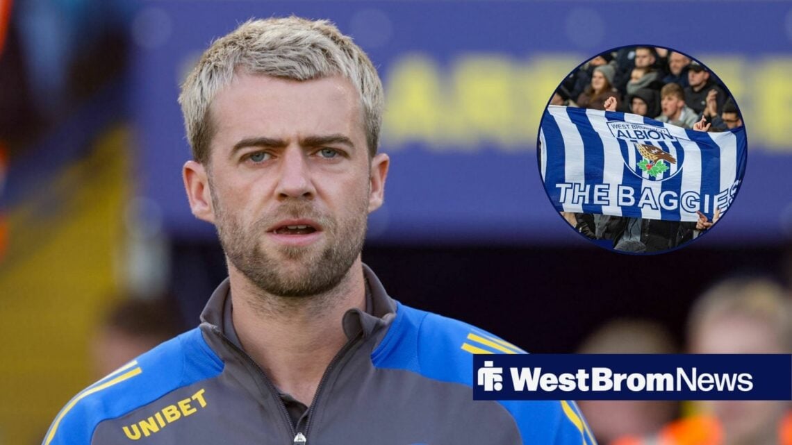 Patrick Bamford looking at West Brom fans in circle