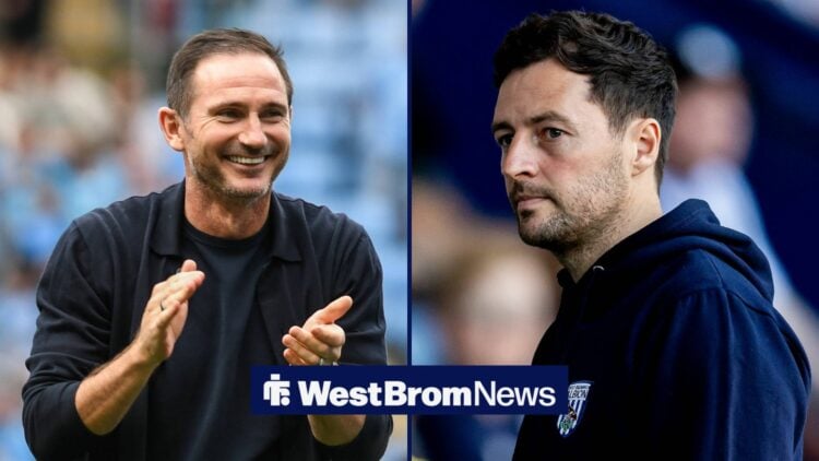 Frank Lampard clapping on left with Ryan Mason on right