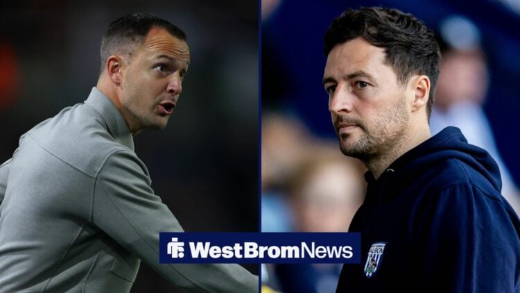 Chris Davies looks towards Ryan Mason in a split image