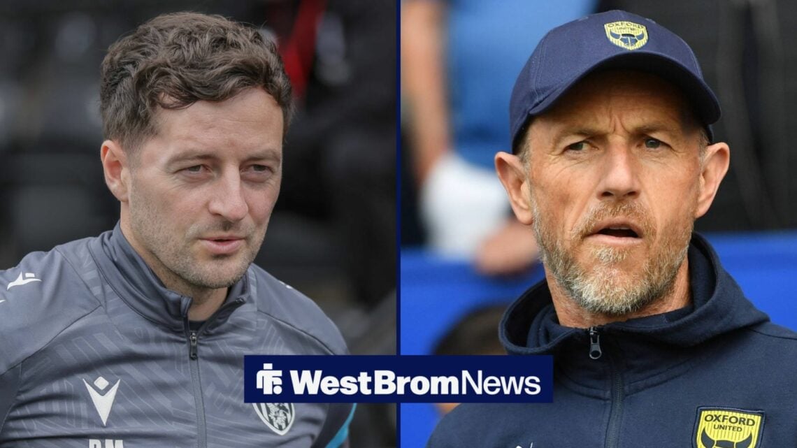 Ryan Mason and Gary Rowett stood alongside each other.