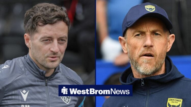 Ryan Mason and Gary Rowett stood alongside each other.