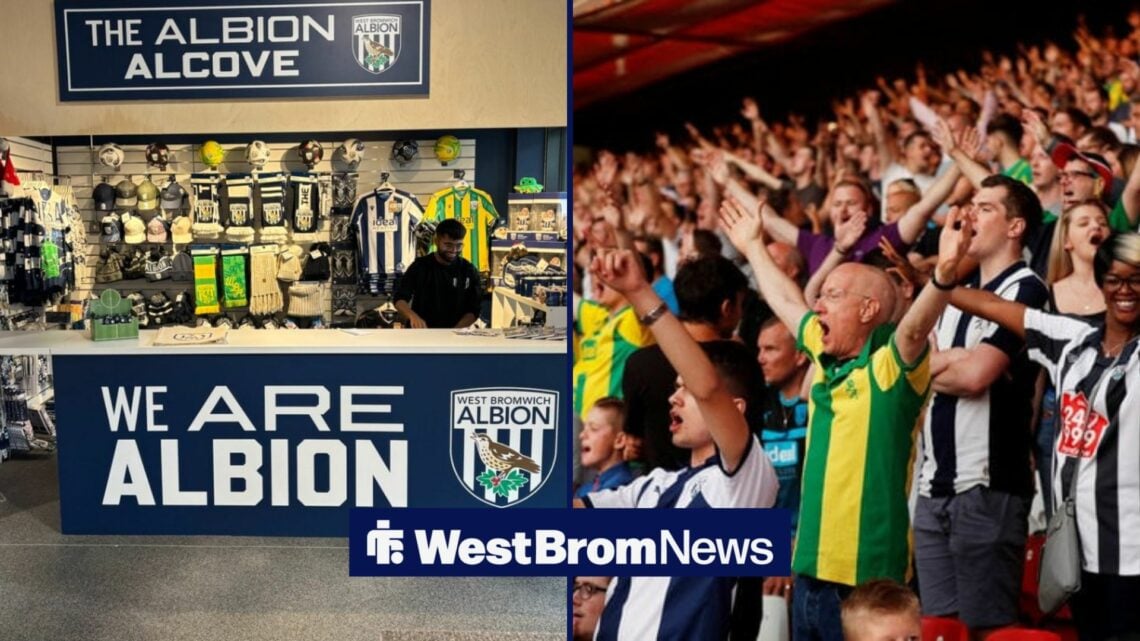 West Brom fans looking at new club shop 'The Albion Alcove'.