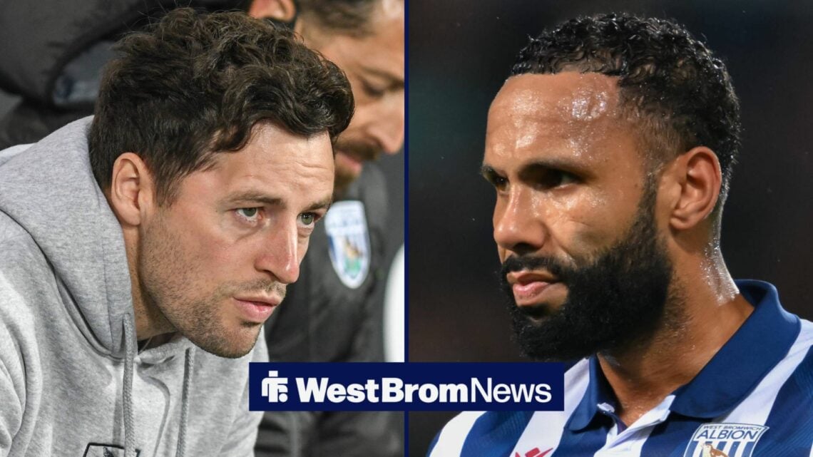 Ryan Mason looking at Kyle Bartley in split image