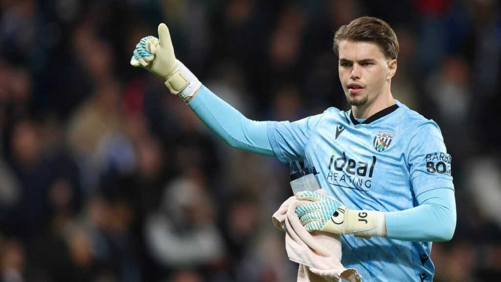 West Brom star Josh Griffiths with thumbs up gesture