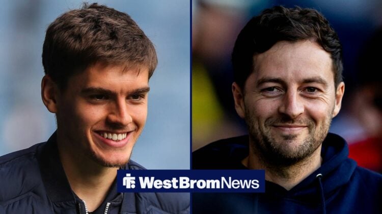 Tom Fellows smiling at Ryan Mason in split image