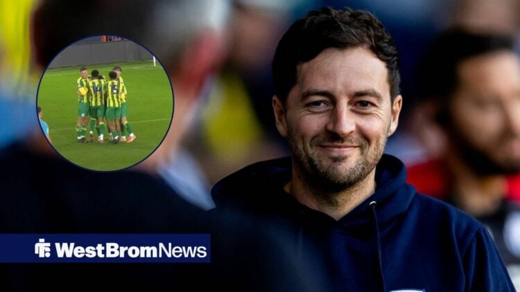 West Brom boss Ryan Mason smiling, West Brom Under-21s celebrating.