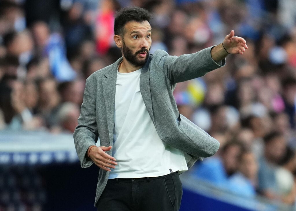 Carlos Corberan on the Valencia sidelines