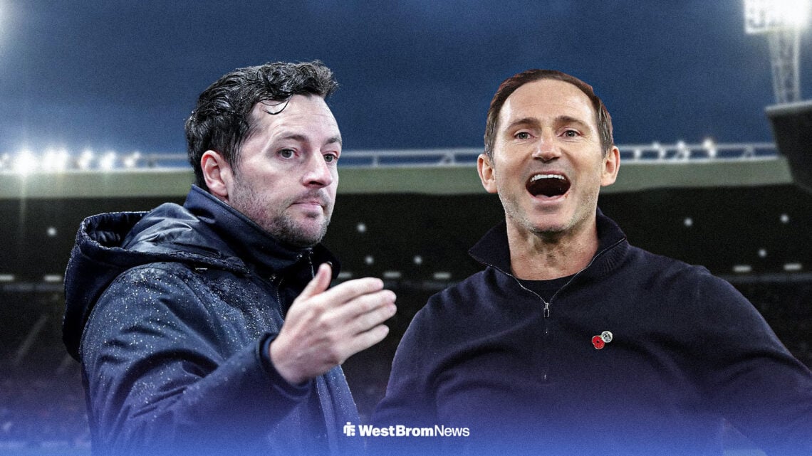 Ryan Mason looks concerned, with Frank Lampard smiling alongside him