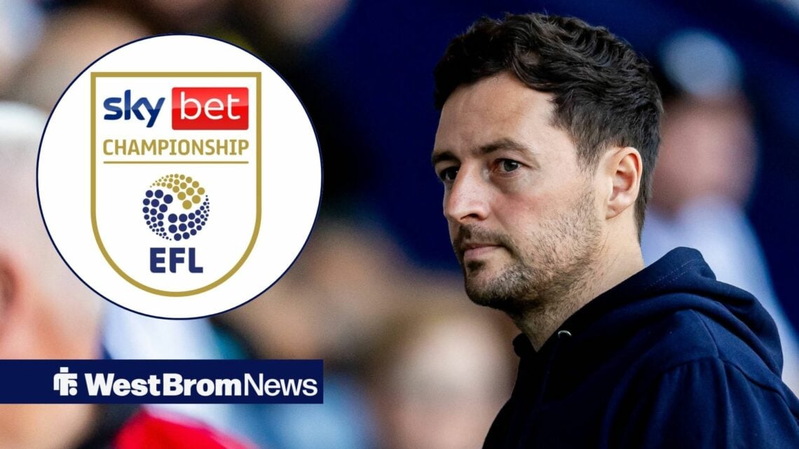 Ryan Mason looking at the Championship logo.