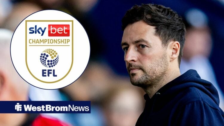 Ryan Mason looking at the Championship logo.