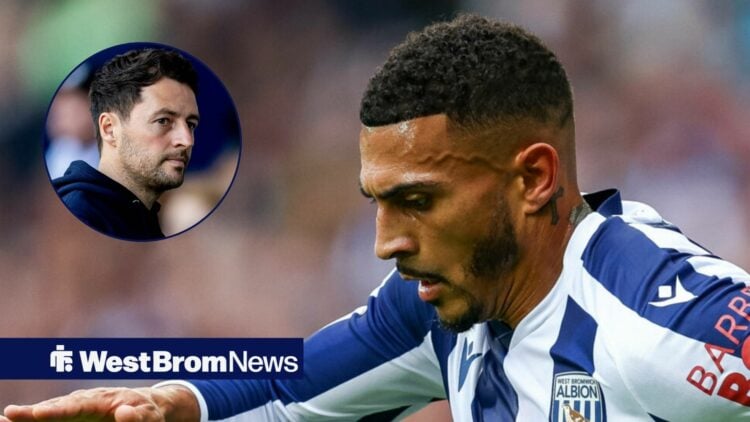 Karlan Grant with Ryan Mason in frame